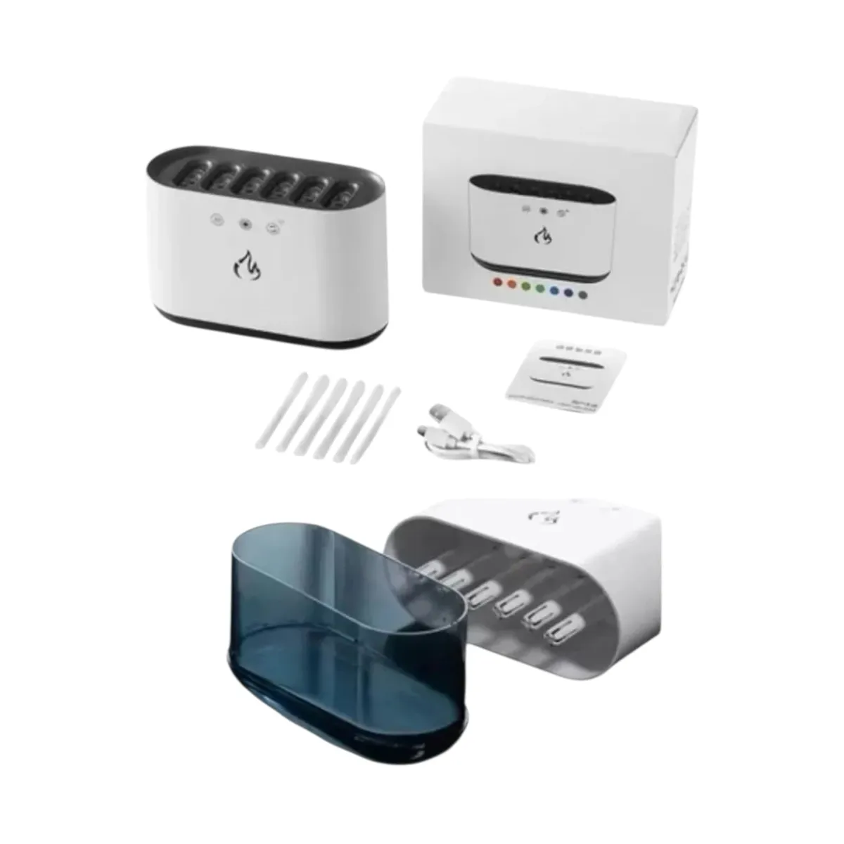 GENERICO - Humidificador Ultrasónico Led 7 Colores Ritmo Musical 900ml Blanco