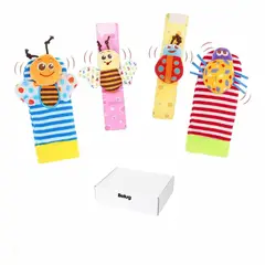 GENERICO - Set Sonajero Calcetines Y Pulseras Estimulante Para Bebé 4pz MULTICOLOR BELUG