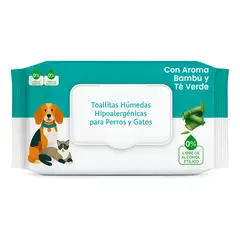 GENERICO - Toallas Humedas Bambu Limpieza Mascota Perro Gato 50und