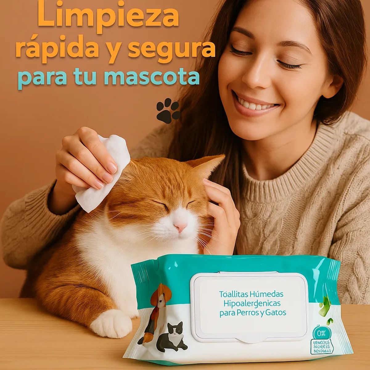GENERICO - Toallas Humedas Bambu Limpieza Mascota Perro Gato 50und