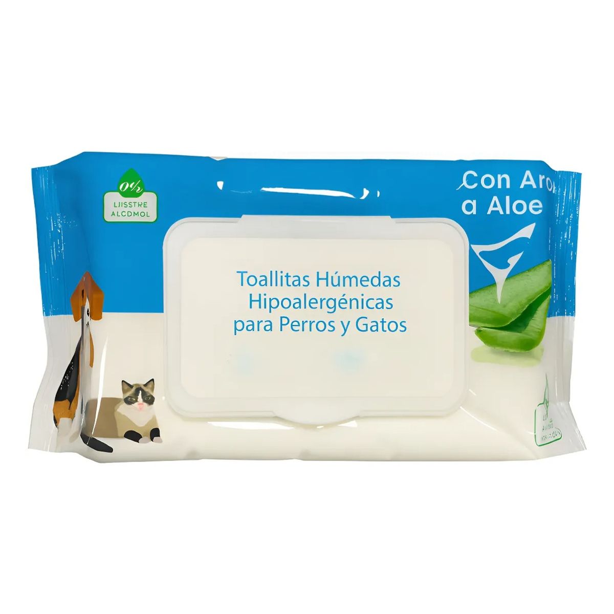 GENERICO - Toallas Humedas Aloe Vera Mascota Limpieza Perro Gato 50und