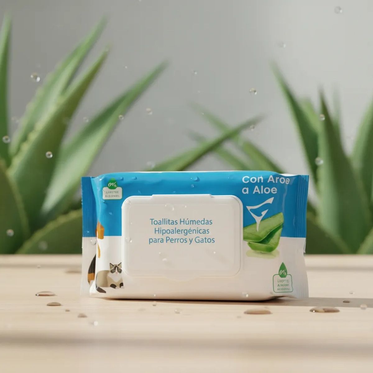GENERICO - Toallas Humedas Aloe Vera Mascota Limpieza Perro Gato 50und