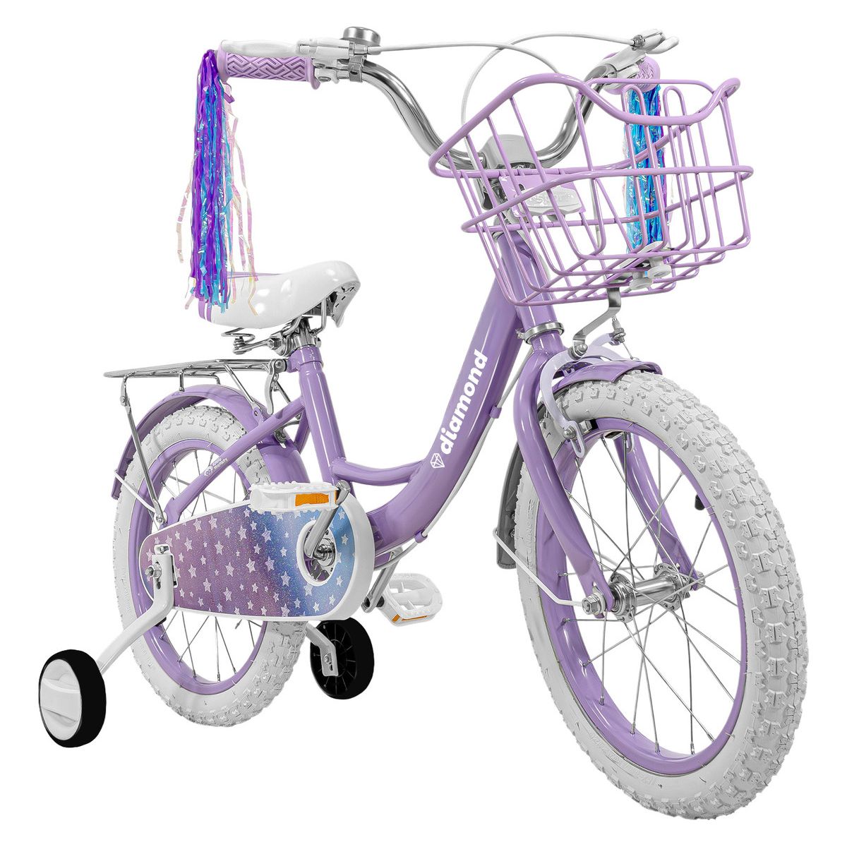 LITTLE MONKEY - Bicicleta Infantil Morada Niña Rodada 16 Con Canasta Color Morado Tamaño Del Cuadro S