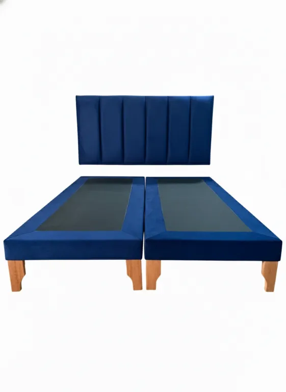 CAMA KING LINEAL AZUL FELPA