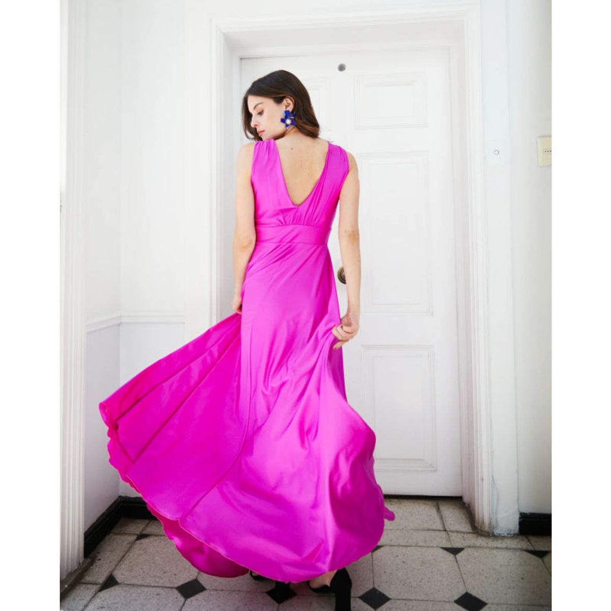 MI PLACARD - Vestido Largo de Fiesta Amaranta Magenta