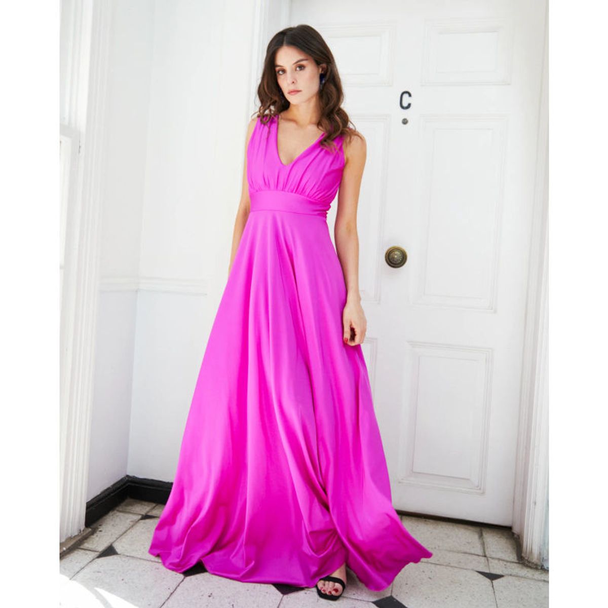MI PLACARD - Vestido Largo de Fiesta Amaranta Magenta