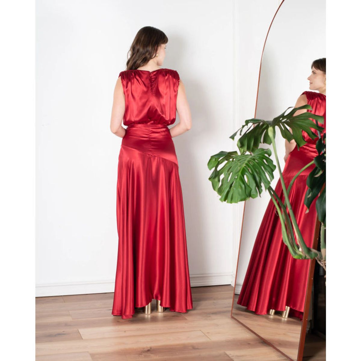 MI PLACARD - Vestido Largo de Fiesta Oporto Rojo Italiano