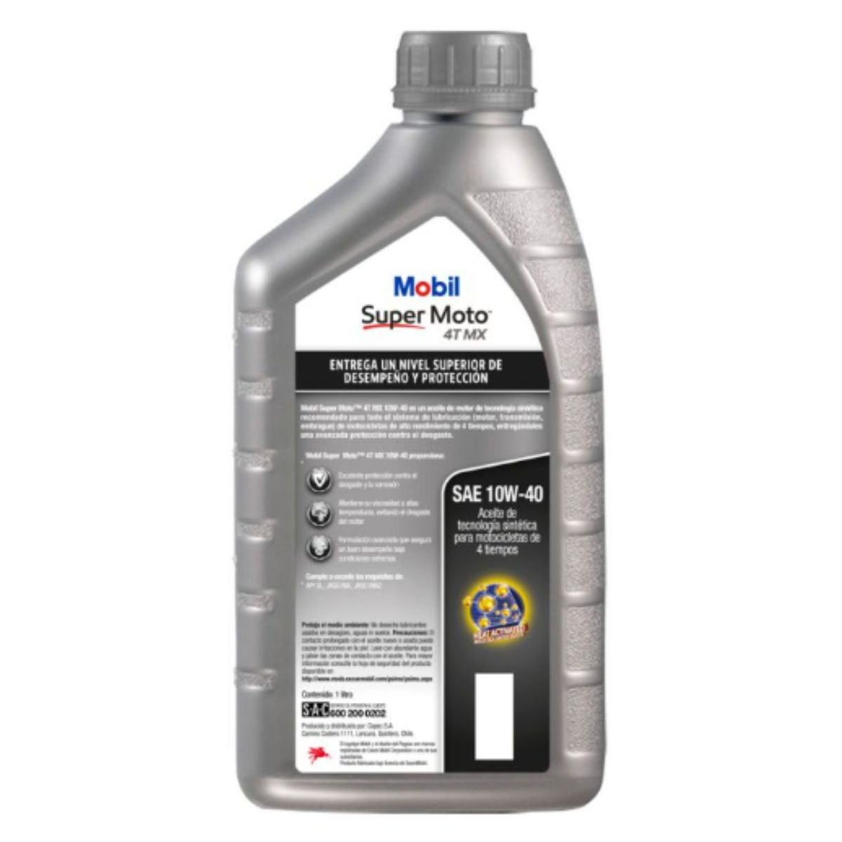 MOBIL - Aceite Motor para Moto 10w40 Sintetico Mobil Super Moto 4T MX
