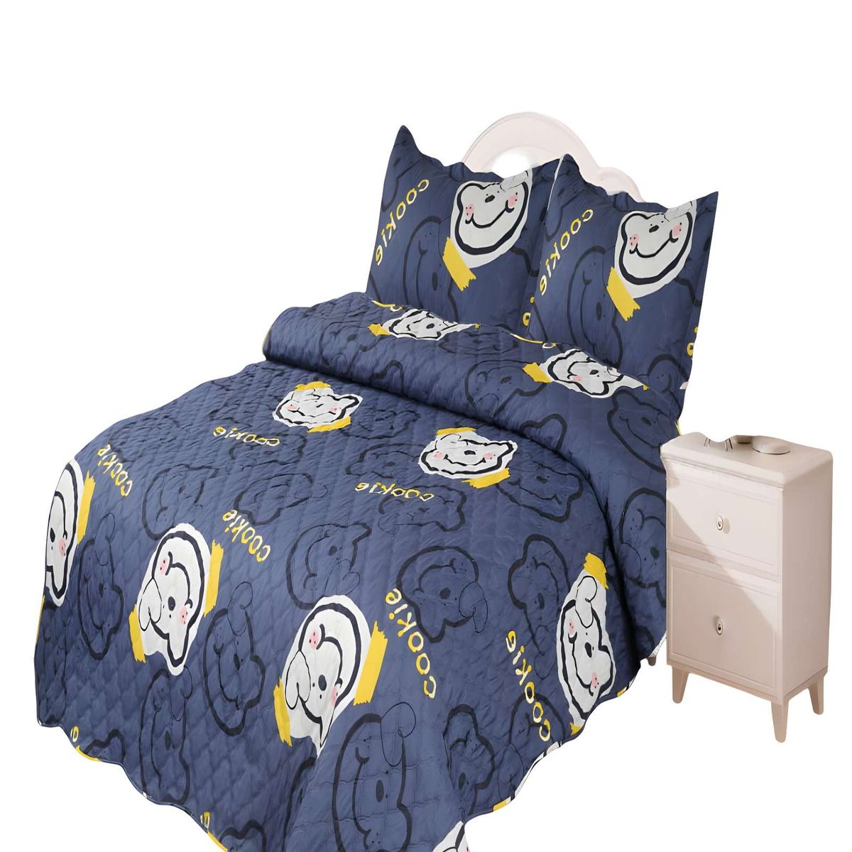 GENERICO - CUBRECAMA QUILT DE VERANO PLAZA Y MEDIA INFANTIL AZUL 05