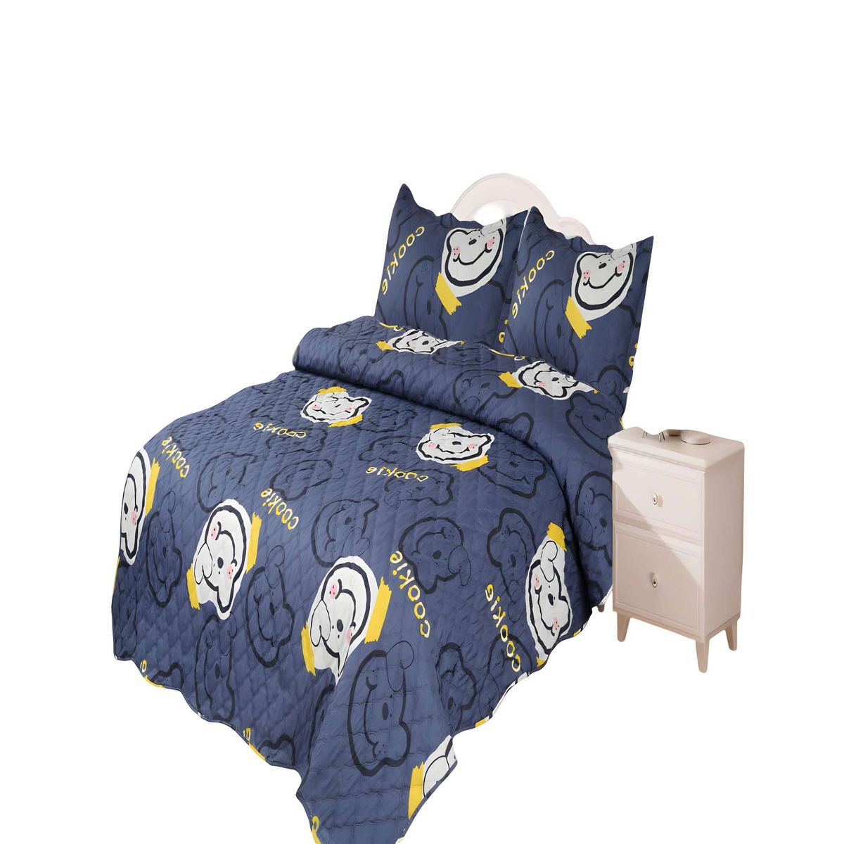 GENERICO - CUBRECAMA QUILT DE VERANO PLAZA Y MEDIA INFANTIL AZUL 05