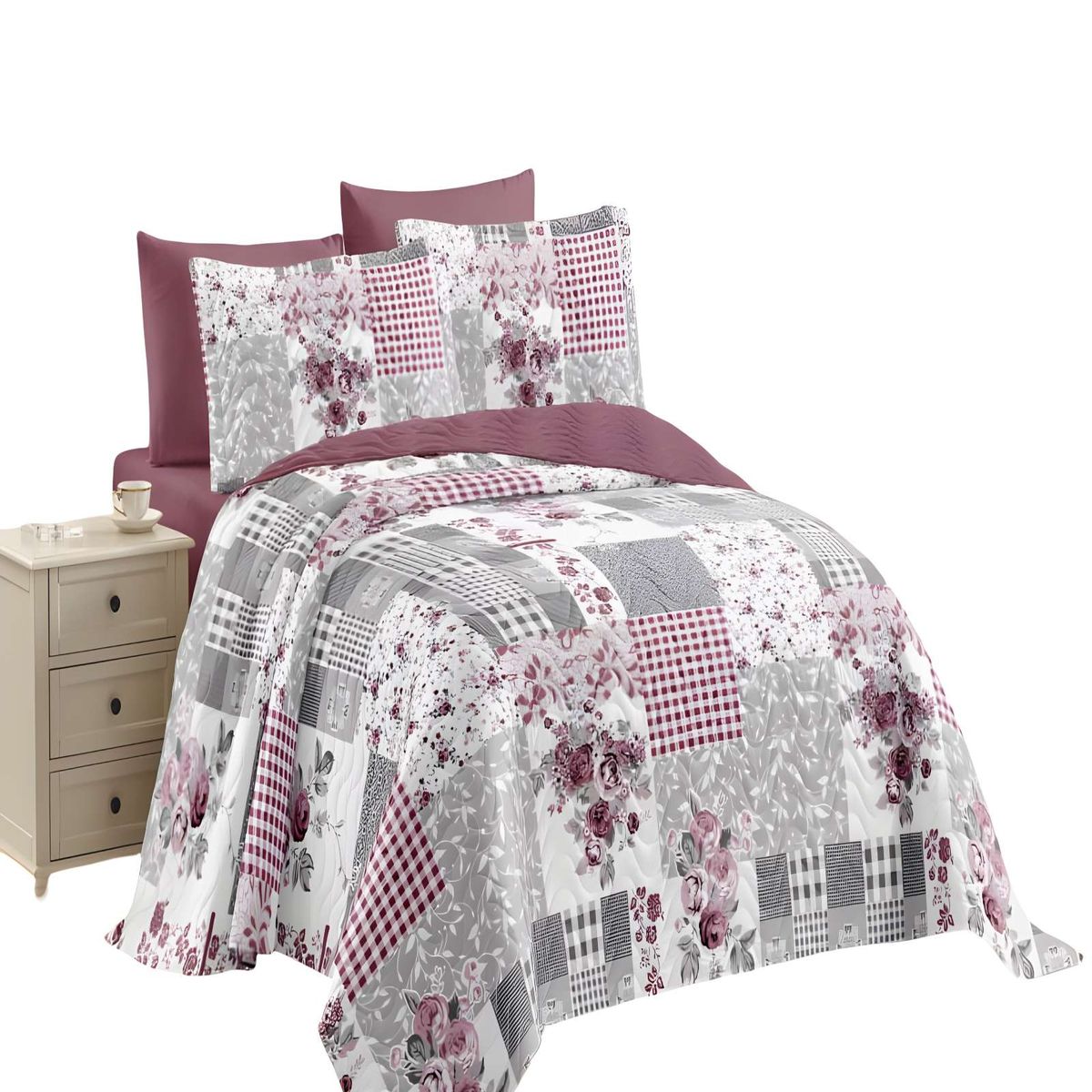 GENERICO - CUBRECAMA QUILT DE VERANO 2 PLAZAS MULTICOLOR 06