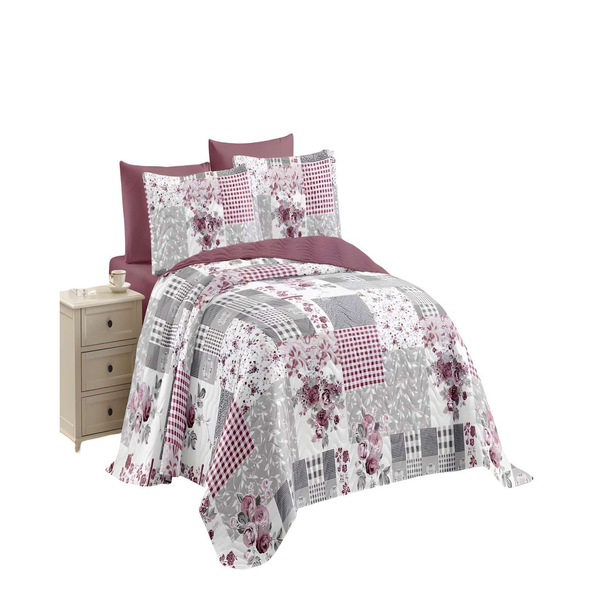 GENERICO - CUBRECAMA QUILT DE VERANO 2 PLAZAS MULTICOLOR 06
