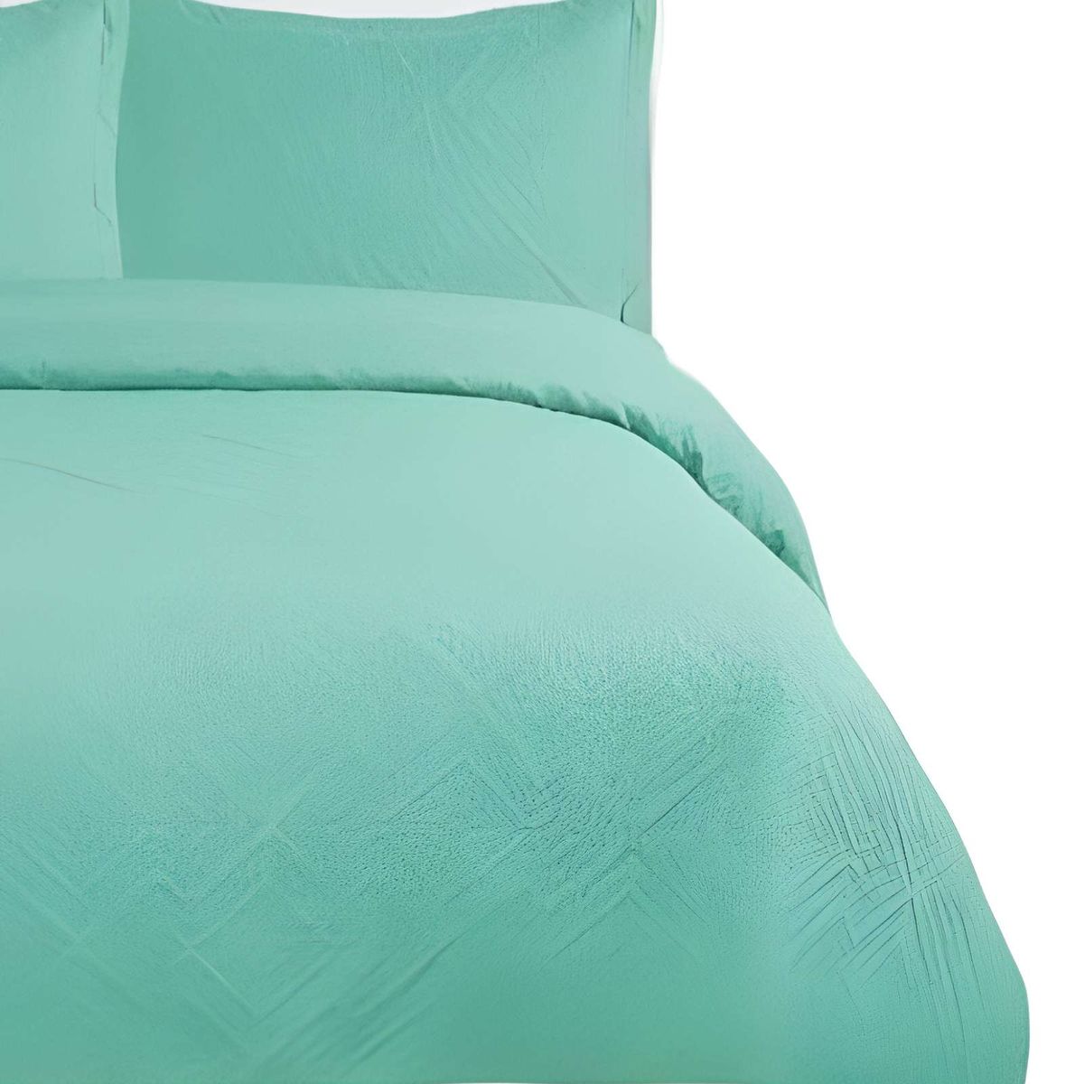 GENERICO - CUBRECAMA QUILT DE VERANO CON COLORES LISOS 2 PLAZAS TURQUESA