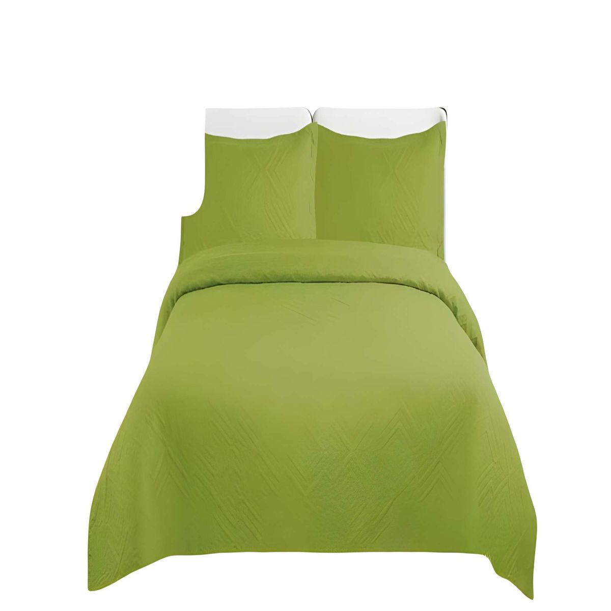 GENERICO - CUBRECAMA QUILT DE VERANO CON COLORES LISOS KING VERDE