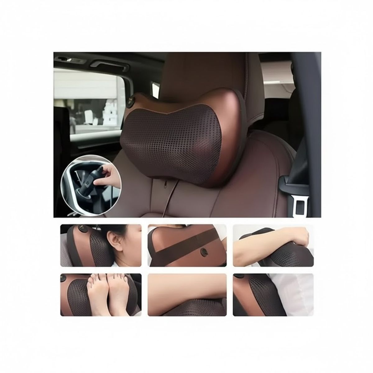 GENERICO - Cojín Masajeador Eléctrico Almohada Cojín Lumbar Cuello Pierna