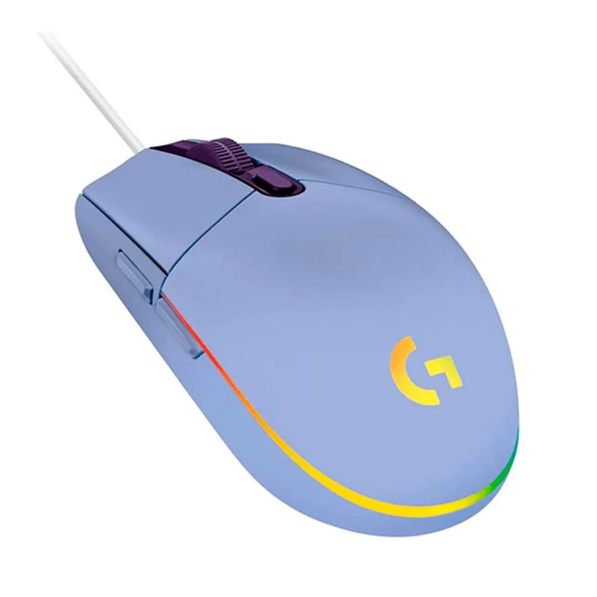 LOGITECH - Mouse Logitech G203 LIGHTSYNC RGB, Cableado, 8000DPI Lila