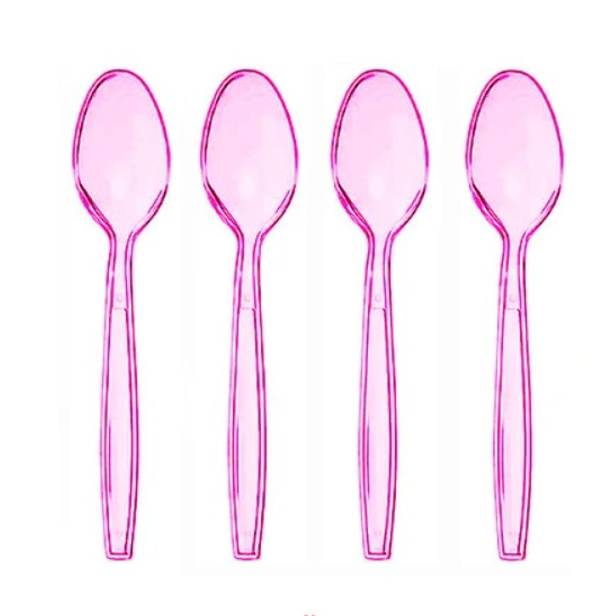 GENERICO - Cucharas Plasticas Rosa 12Un 15.5 Cm