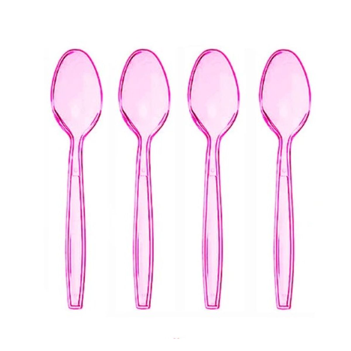 GENERICO - Cucharas Plasticas Rosa 12Un 15.5 Cm