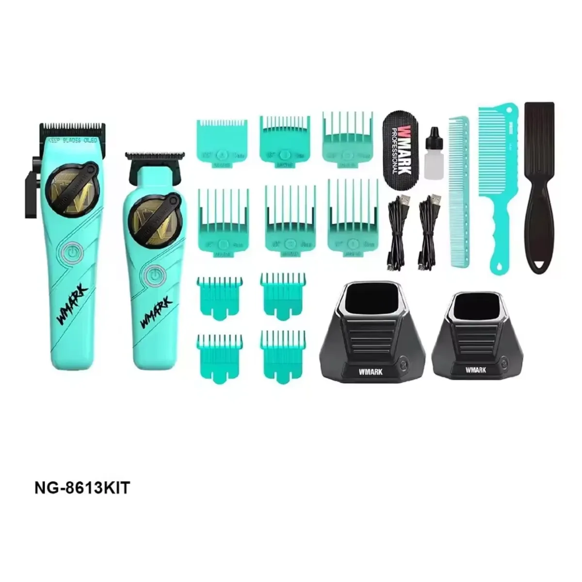 WMARK - Kit Combo Cortadora De Pelo + Trimmer Wmark NG8613 Celeste