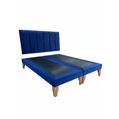 MUEBLES NEW - CAMA SUPER KING LINEAL AZUL FELPA