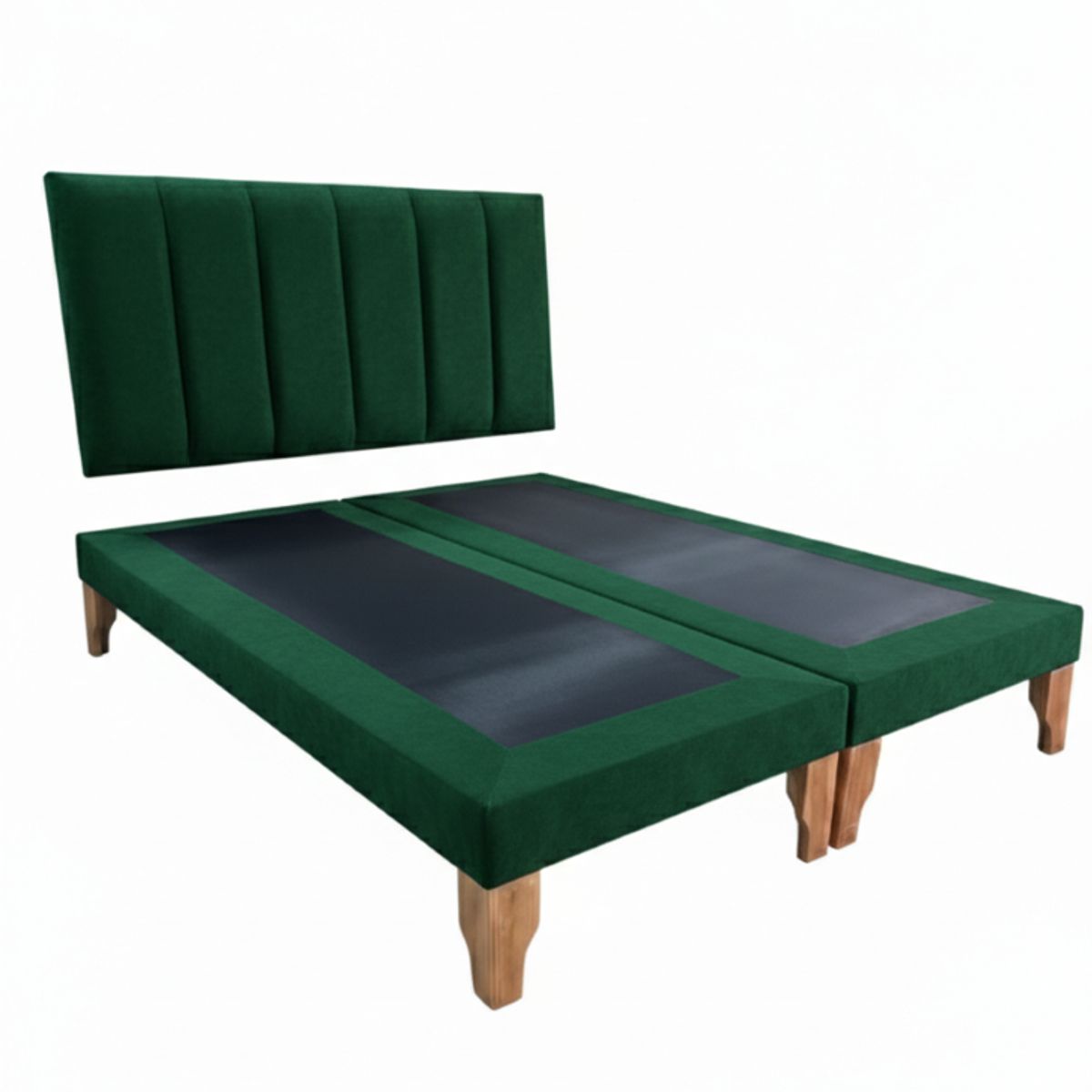MUEBLES NEW - CAMA SUPER KING LINEAL VERDE FELPA