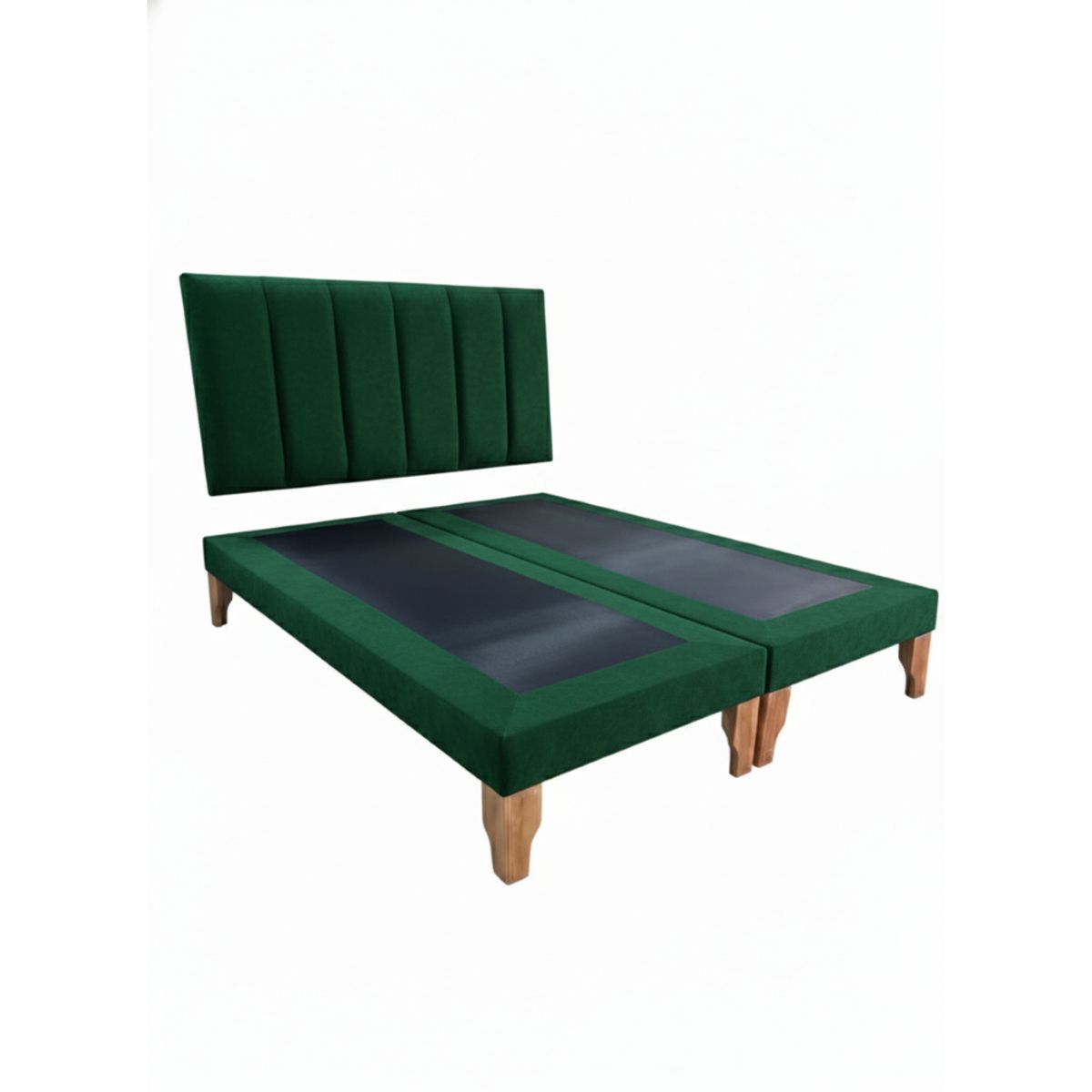 MUEBLES NEW - CAMA SUPER KING LINEAL VERDE FELPA