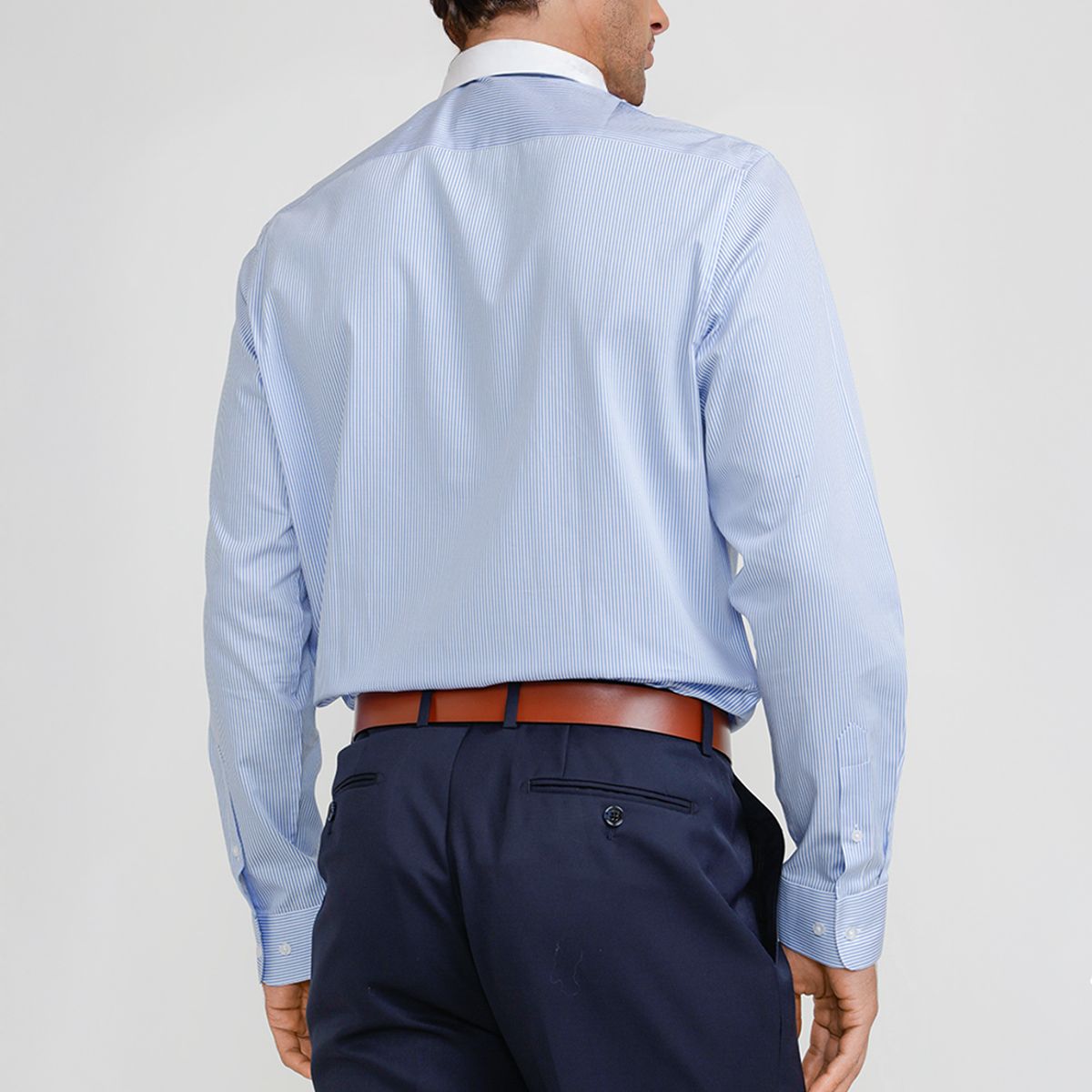 TRIAL - Camisa Hombre Formal Algodón Classic Celeste