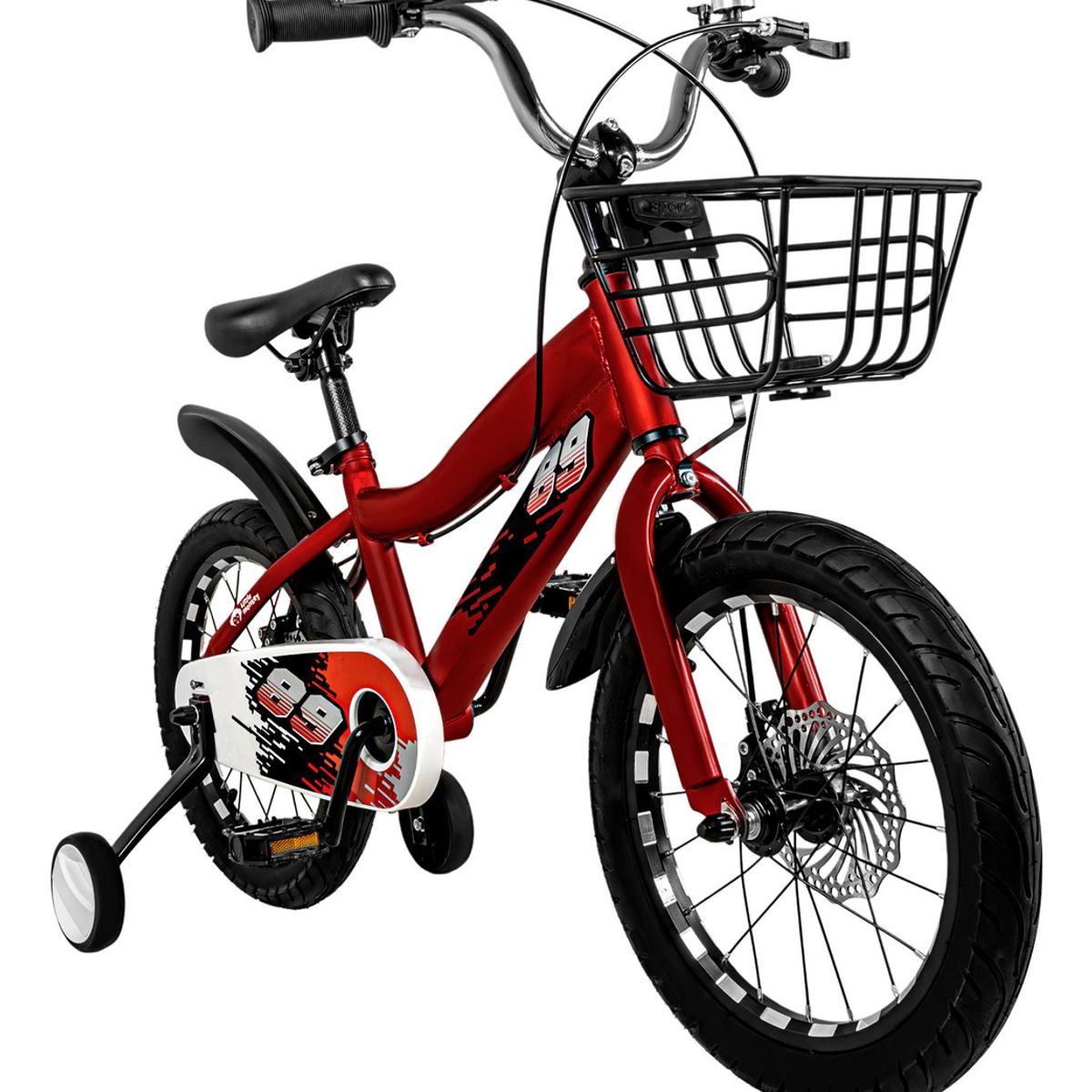 LITTLE MONKEY - Bicicleta Niños Infantil Roja Aro 16 Canasta Racing Rojo