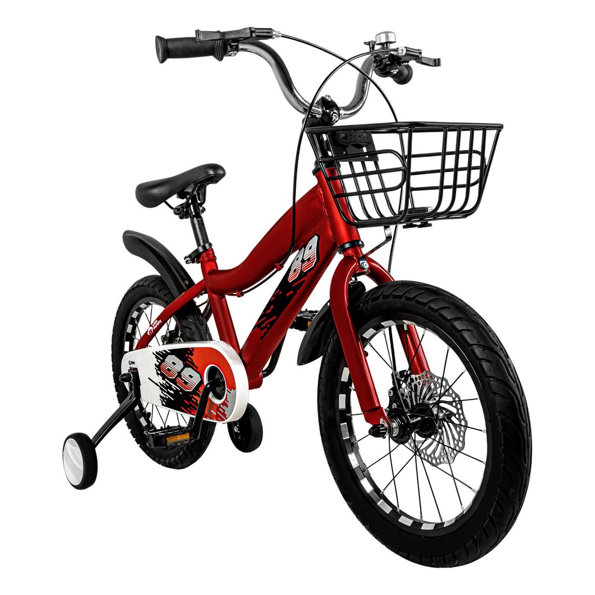 LITTLE MONKEY - Bicicleta Niños Infantil Roja Aro 16 Canasta Racing Rojo
