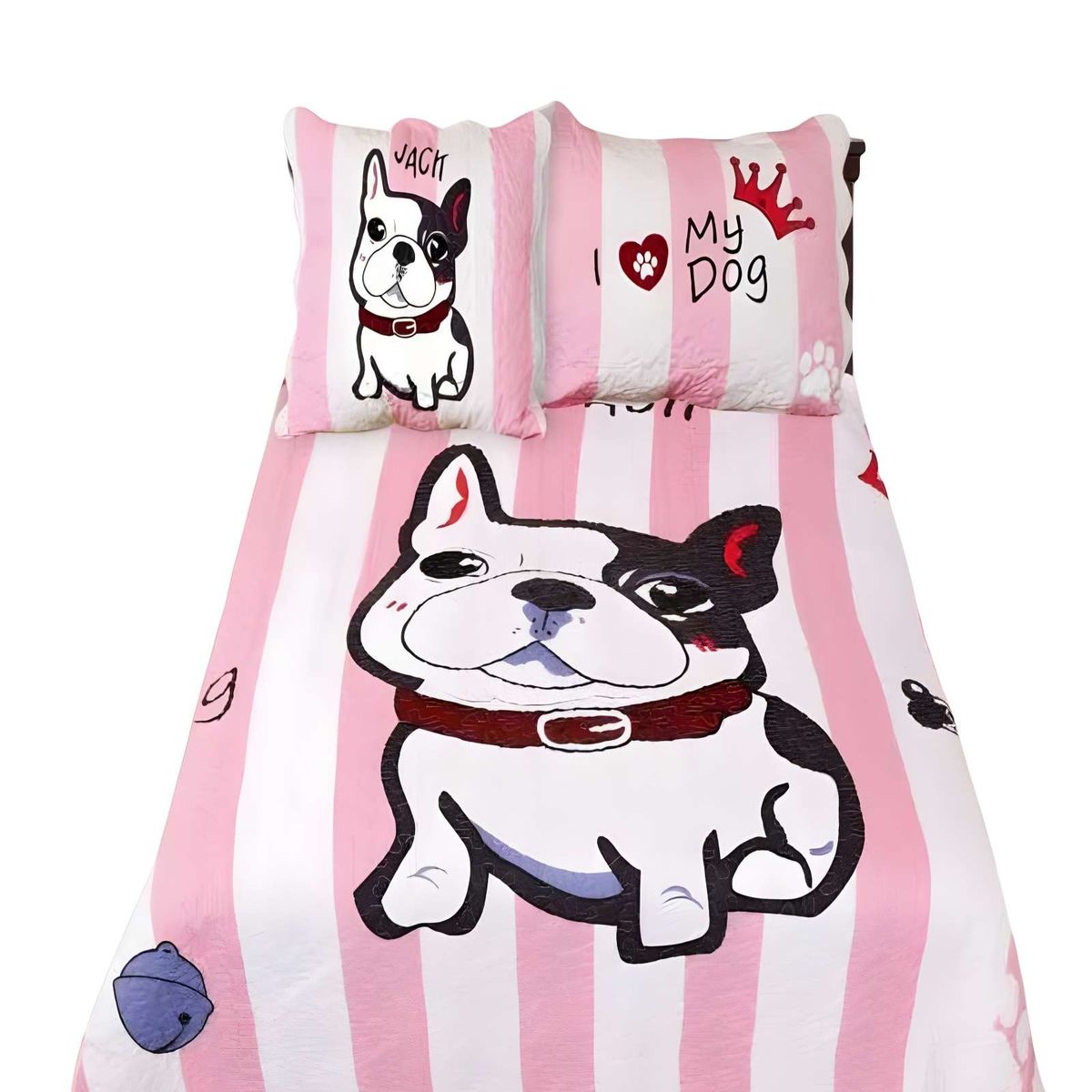 GENERICO - QUILT CUBRECAMA DE VERANO PLAZA Y MEDIA INFANTIL ROSA 03