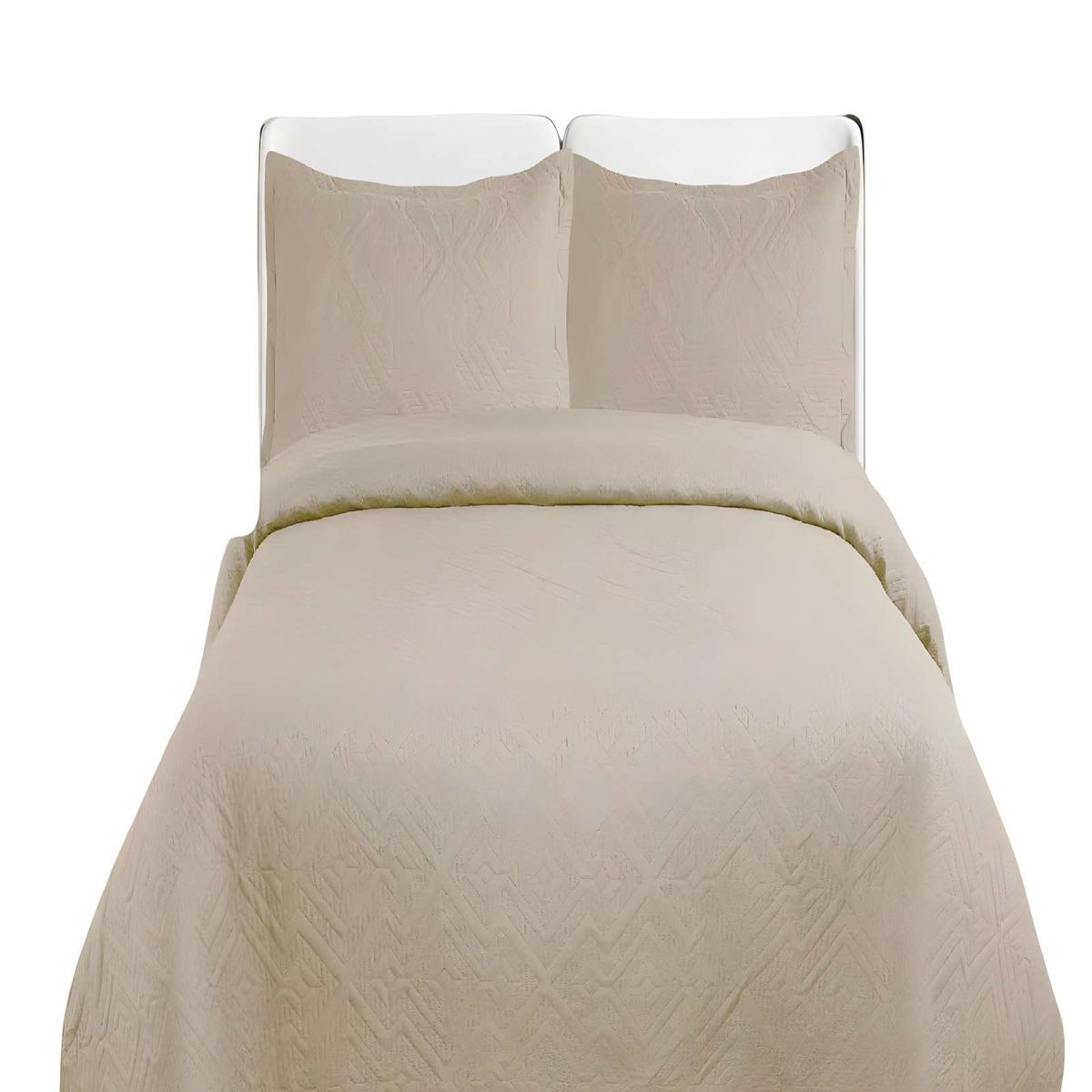 GENERICO - QUILT CUBRECAMA DE VERANO CON COLORES LISOS 2 PLAZAS CAFÉ