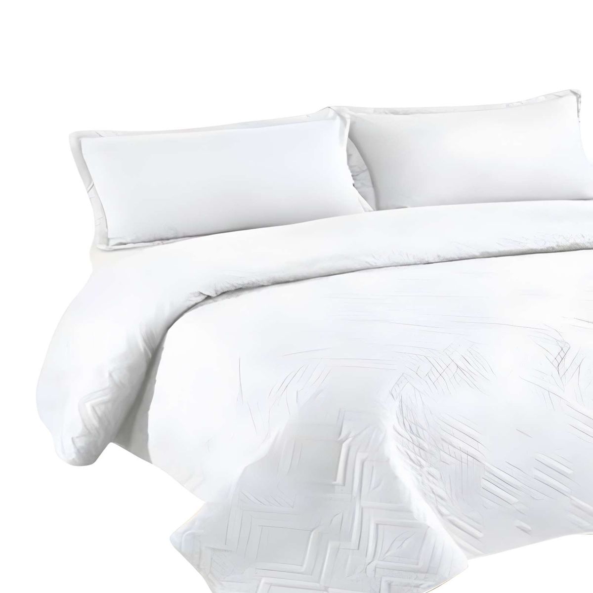 GENERICO - QUILT CUBRECAMA DE VERANO CON COLORES LISOS 2 PLAZAS BLANCO
