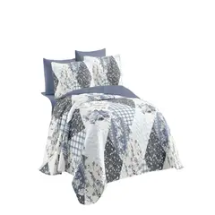 GENERICO - QUILT CUBRECAMA DE VERANO KING AZUL 01