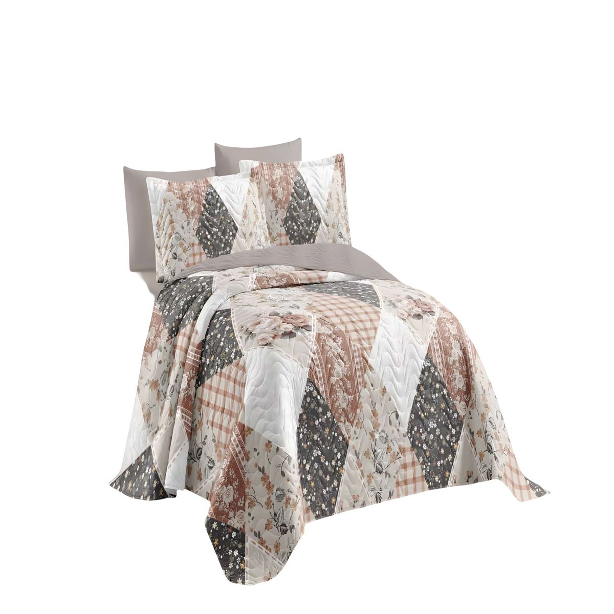 GENERICO - QUILT CUBRECAMA DE VERANO KING MULTICOLOR 03