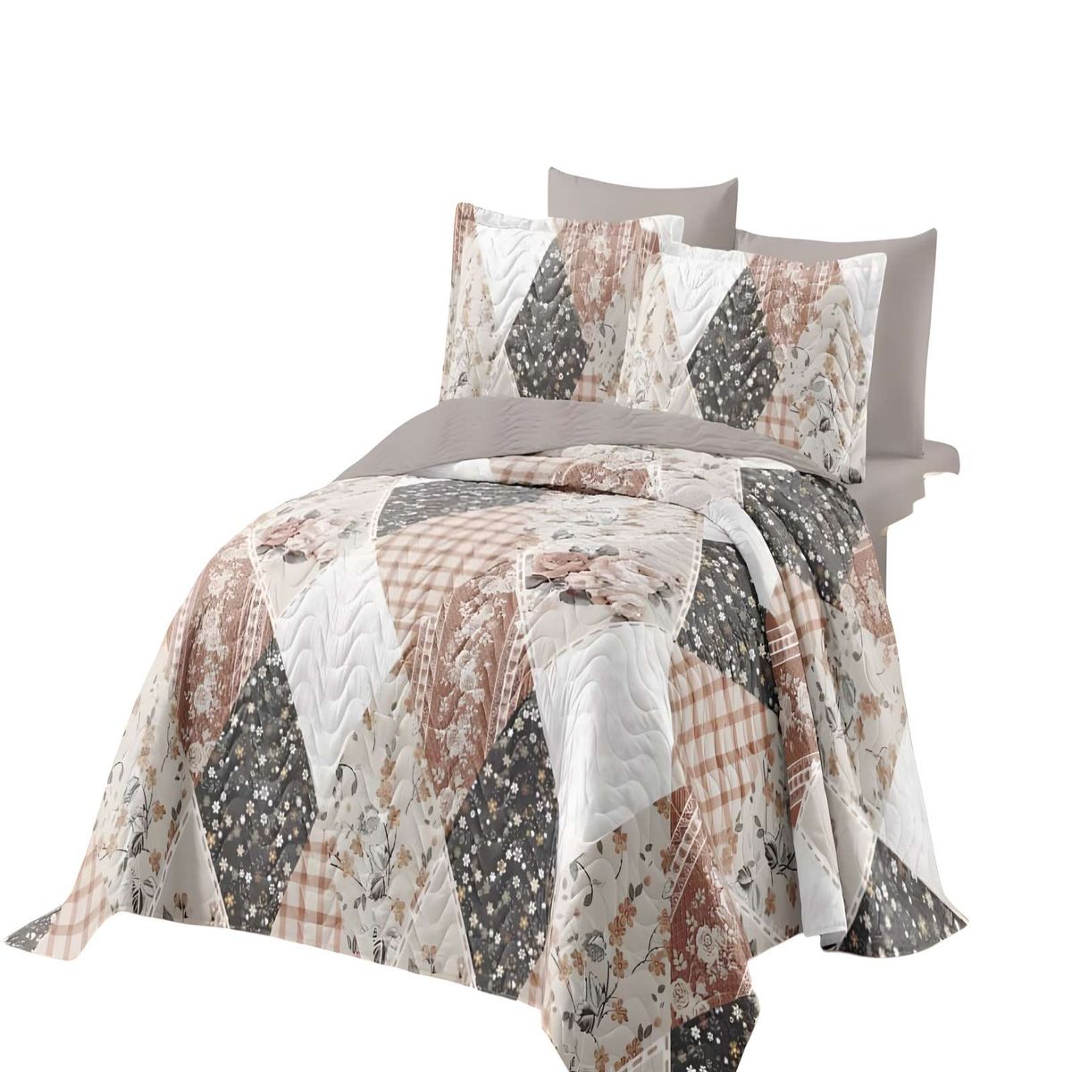 GENERICO - QUILT CUBRECAMA DE VERANO KING MULTICOLOR 03