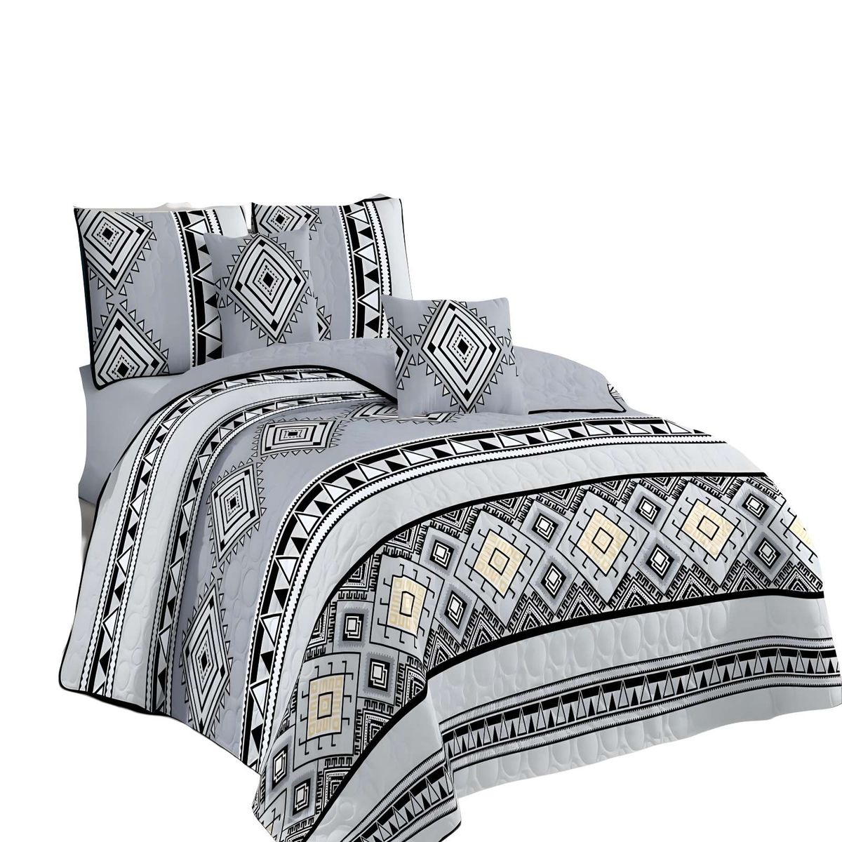 GENERICO - QUILT CUBRECAMA DE VERANO KING GRIS 03