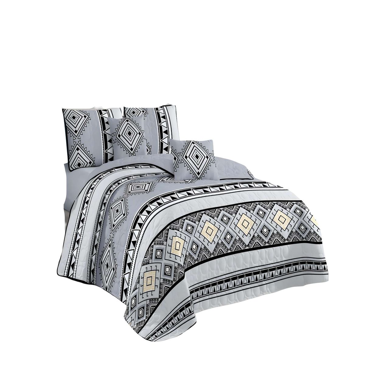 GENERICO - QUILT CUBRECAMA DE VERANO KING GRIS 03