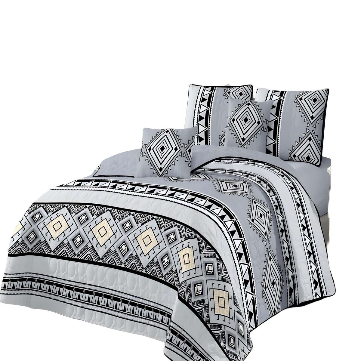 GENERICO - QUILT CUBRECAMA DE VERANO KING GRIS 03