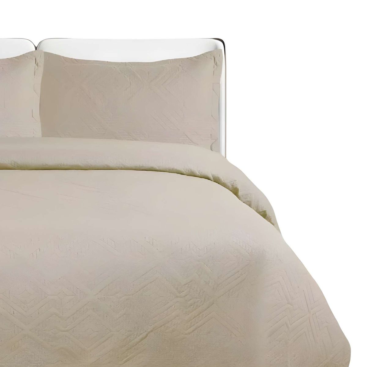 GENERICO - QUILT CUBRECAMA DE VERANO CON COLORES LISOS KING CAFÉ