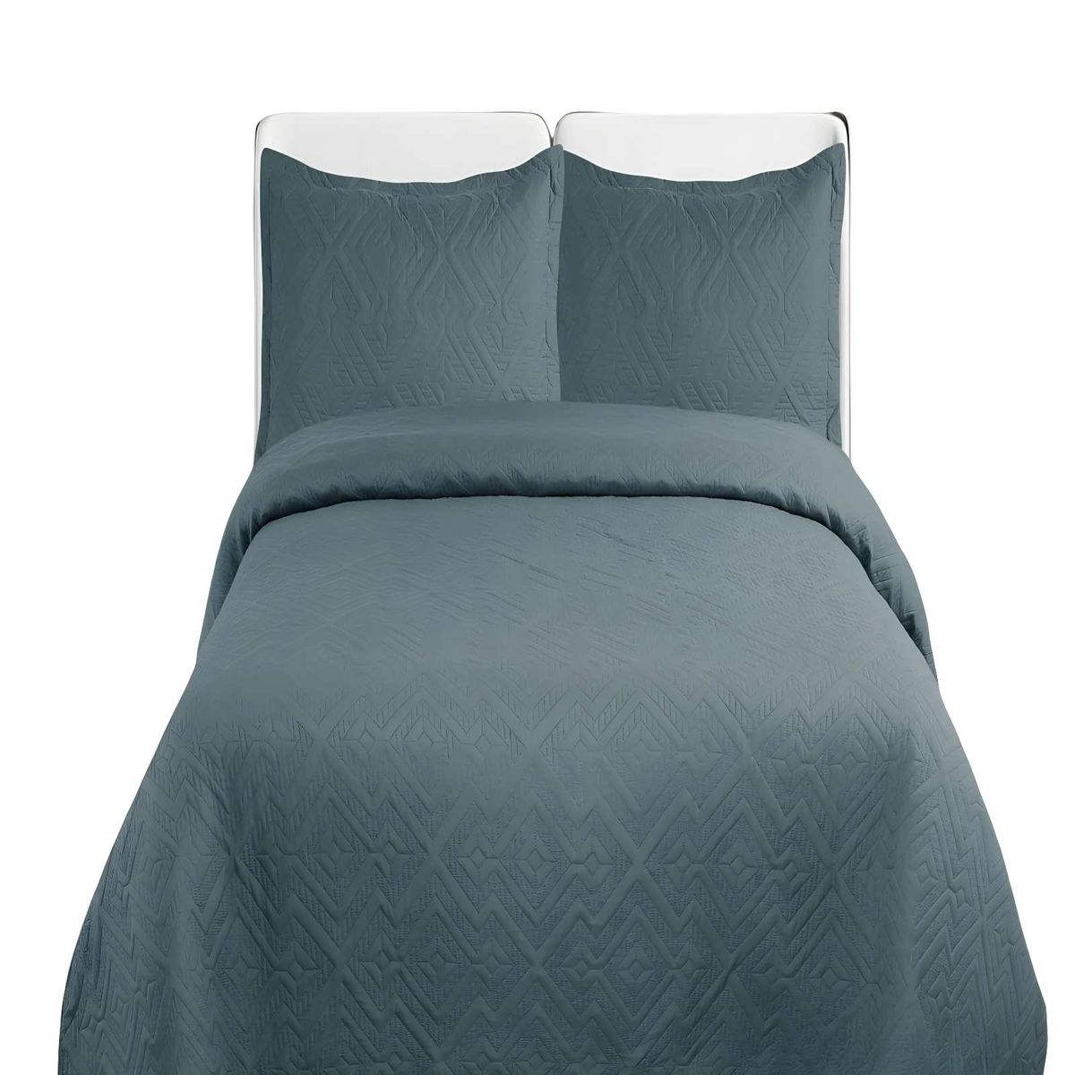 GENERICO - QUILT CUBRECAMA DE VERANO CON COLORES LISOS KING GRIS OSCURO