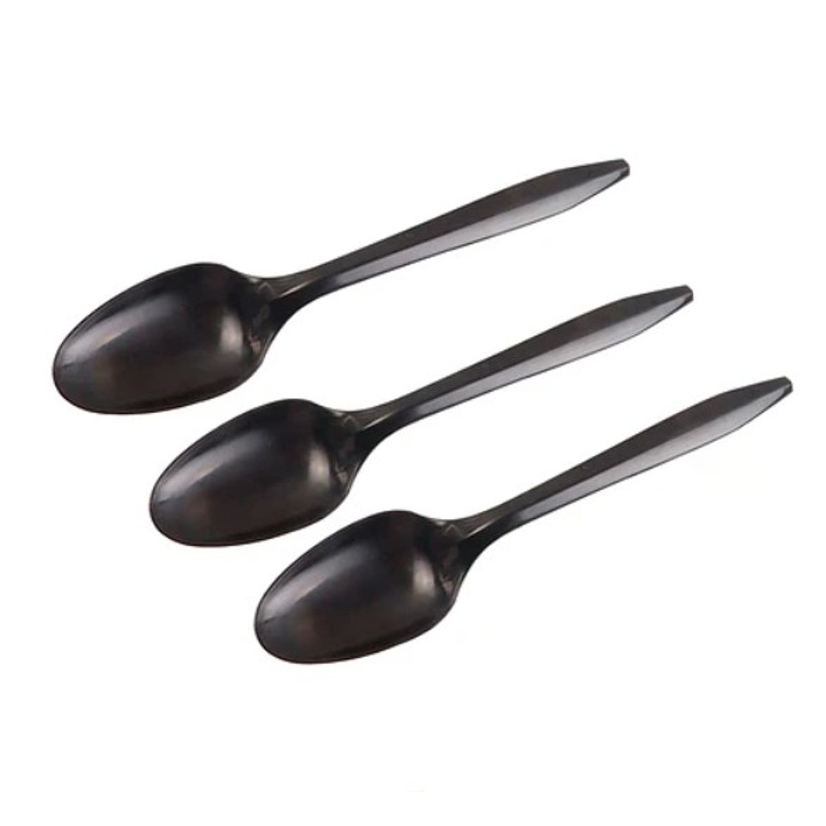 GENERICO - Cucharas plásticas negra 20pc 14cm