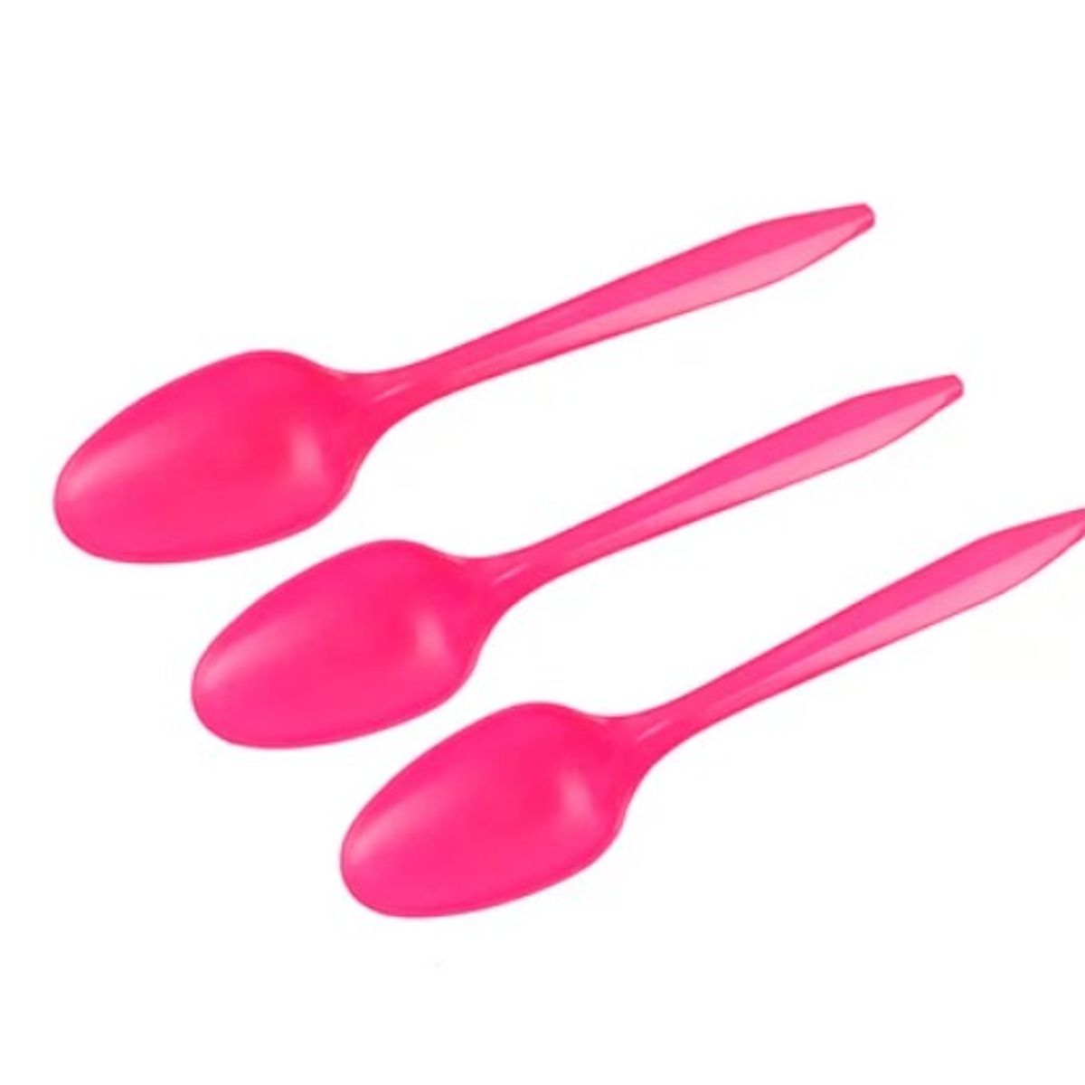 GENERICO - Cucharas plásticas fucsia 20pcs 14cm