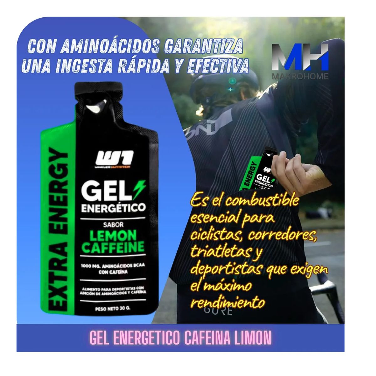 WINKLER NUTRITION - Gel Energetico X 24 Unidades Winkler Sabor Limón Cafeína