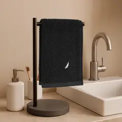 NAUTICA - Toalla de cara VIS 100% algodón 30x50cm pieles sensibles negro