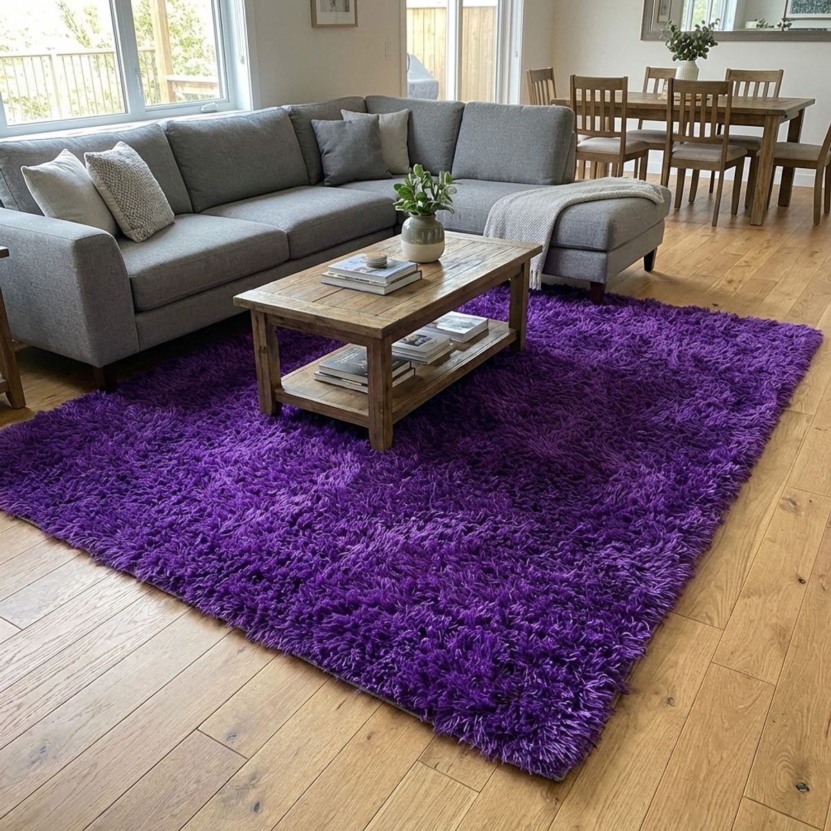 ARMONIA - Alfombra Pelo Largo Morado 240x200 Sala Oficina