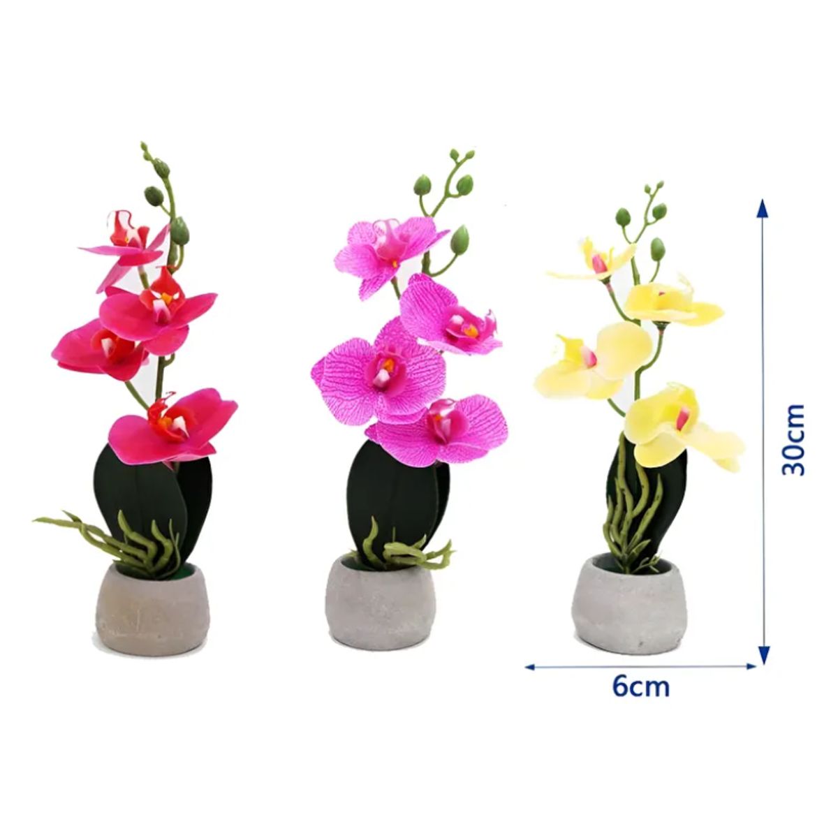 GENERICO - Orquídea Artificial Decorativa Con Macetero  30cm