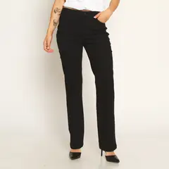 WADOS - JEANS RECTO TIRO ALTO PUSH IN PUSH UP PRETINA BASICA CON UN BOTON