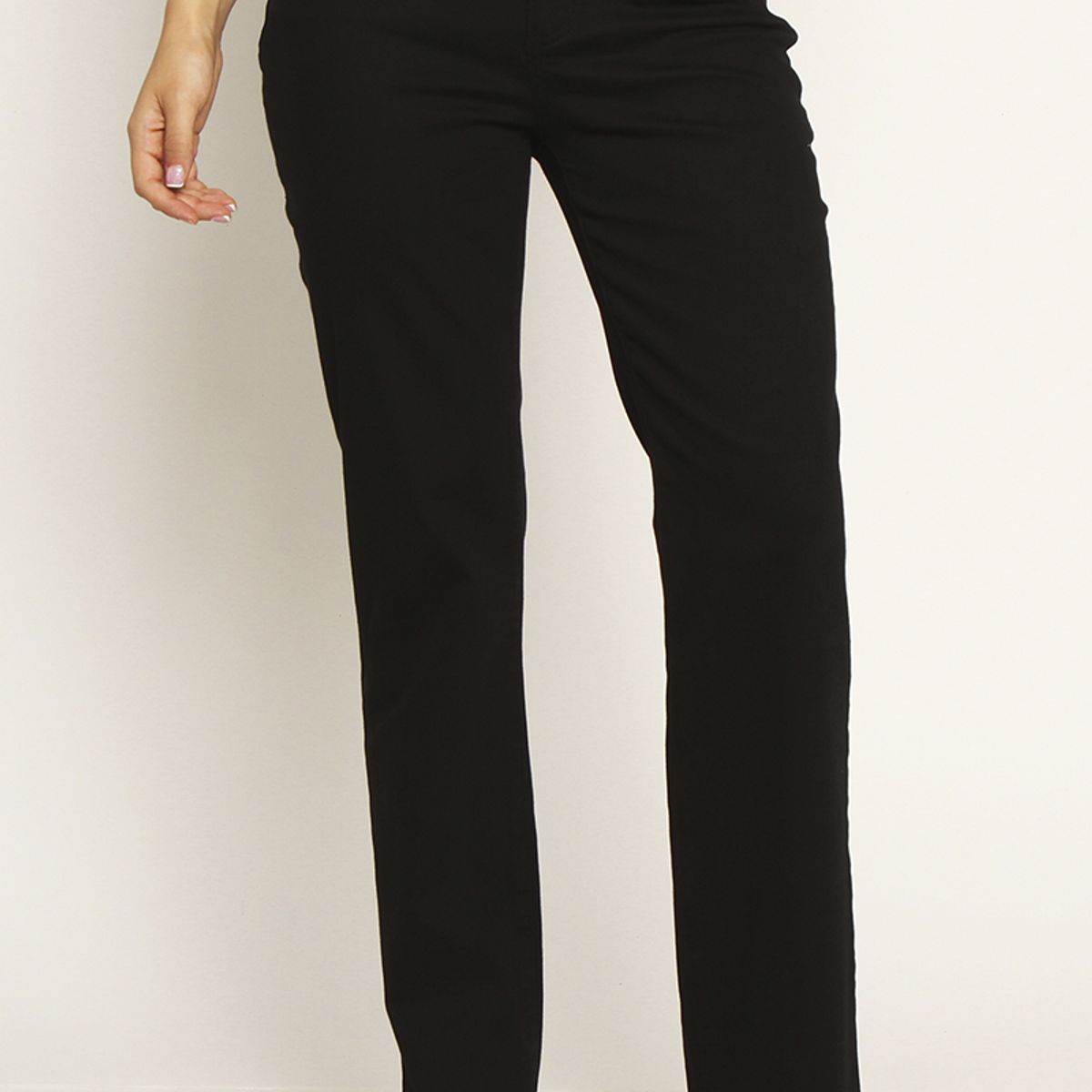 WADOS - JEANS MUJER RECTO TIRO ALTO PUSH IN PUSH UP PRETINA BASICA CON UN BOTON