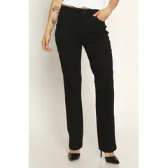 WADOS - JEANS MUJER RECTO TIRO ALTO PUSH IN PUSH UP PRETINA BASICA CON UN BOTON