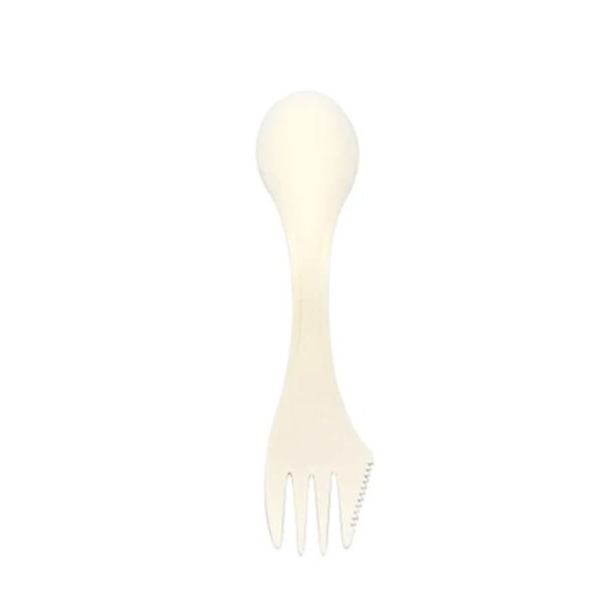 GENERICO - Cuchillo Tenedor Cuchara De Plastico 3 En 1 Blanco 6Pcs 17Cm